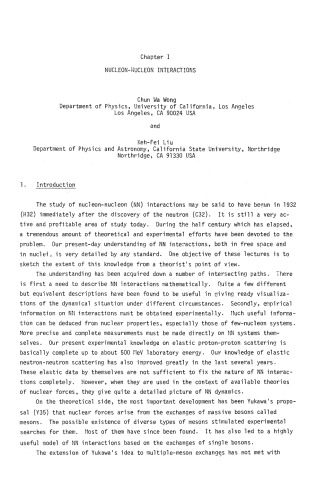 Topics in Nuclear Physics I: A Comprehensive Review of Recent Developments Lecture Notes for the International Winter School in Nuclear Physics Held at Beijing (Peking), The People's Republic of China December 22, 1980 – January 9, 1981