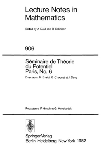 Seminaire de Theorie du Potentiel Paris No 6