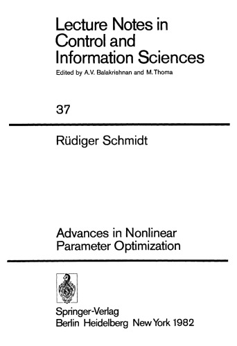 Advances in Nonlinear Parameter Optimization