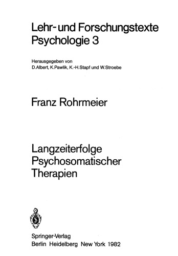 Langzeiterfolge Psychosomatischer Therapien