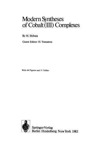 Modern Syntheses of Cobalt (III) Complexes