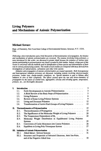 Living Polymers and Mechanisms of Anionic Polymerization
