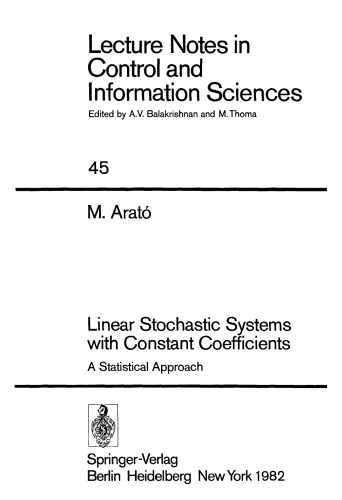 Linear Stochastic Systems with Constant Coefficients: A Statistical Approach