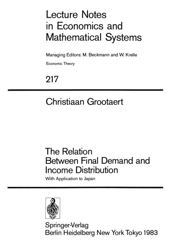 The Relation Between Final Demand and Income Distribution: With Application to Japan