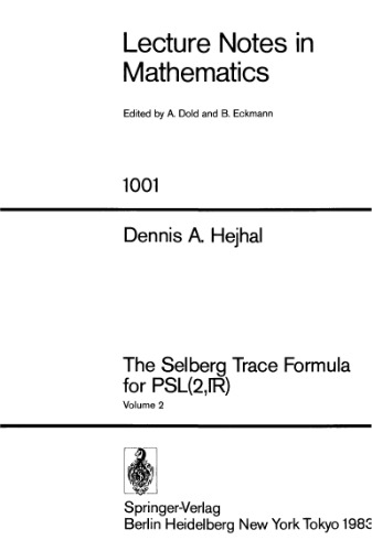 The Selberg Trace Formula for PSL(2R)
