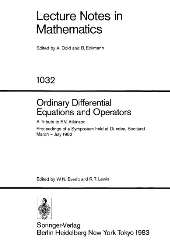 Ordinary Differential Equations and Operators