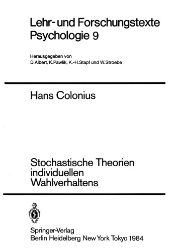 Stochastische Theorien individuellen Wahlverhaltens