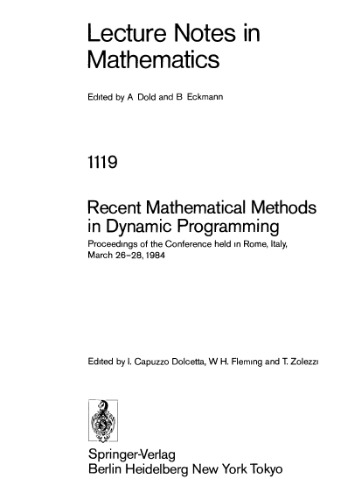 Recent Mathematical Methods in Dynamic Programming