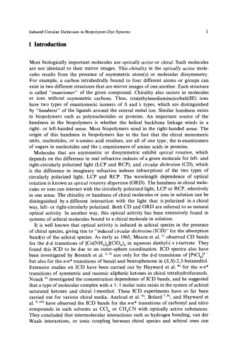 Induced Circular Dichroism in Biopolymer-Dye Systems