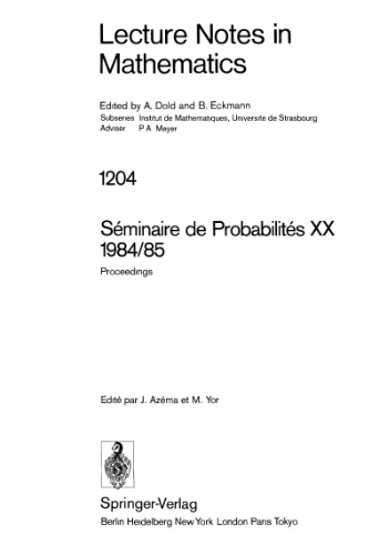 Seminaire de Probabilites XX 1984 85