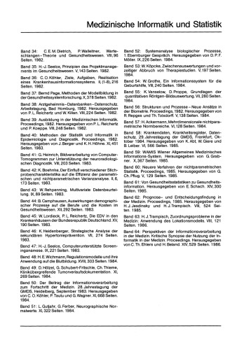 Perspektiven der Informationsverarbeitung in der Medizin Kritische Synopse der Nutzung der Informatik in der Medizin: 31. Jahrestagung der GMDS Gottingen, September 1986 Proceedings