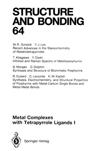 Metal Complexes with Tetrapyrrole Ligands I
