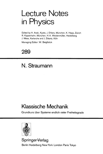 Klassische Mechanik: Grundkurs über Systeme endlich vieler Freiheitsgrade