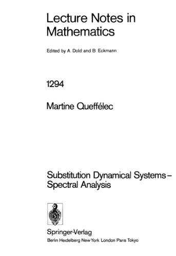 Substitution Dynamical Systems - Spectral Analysis
