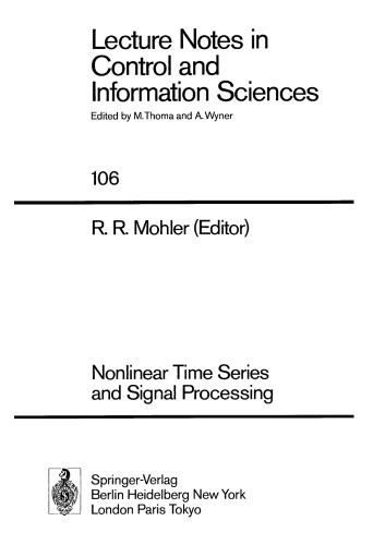Nonlinear Time Series and Signal Processing