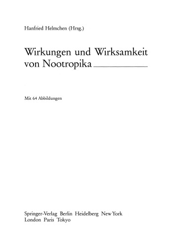 Wirkungen und Wirksamkeit von Nootropika