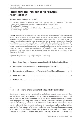 Air Pollution: Intercontinental Transport of Air Pollution