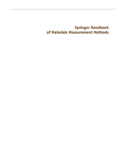 Springer Handbook of Materials Measurement Methods