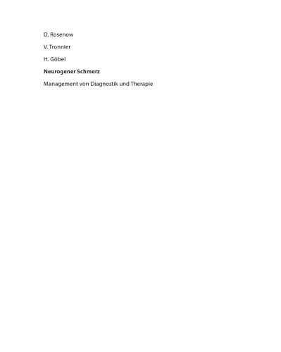 Neurogener Schmerz: Management von Diagnostik und Therapie
