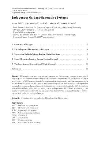 Reactions, Processes: Oxidants and Antioxidant Defense Systems