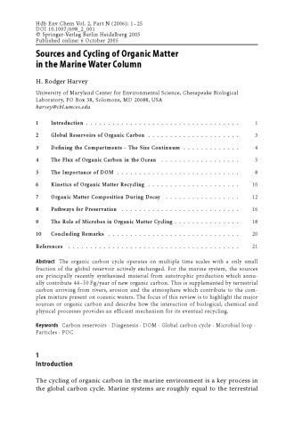 Marine Organic Matter: Biomarkers, Isotopes and DNA