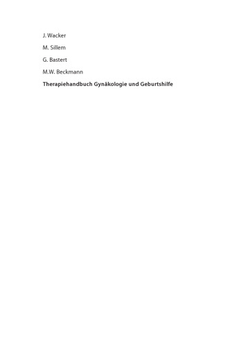 Therapiehandbuch Gynäkologie und Geburtshilfe