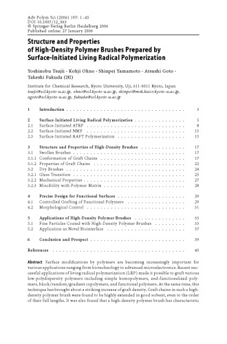 Surface-Initiated Polymerization I