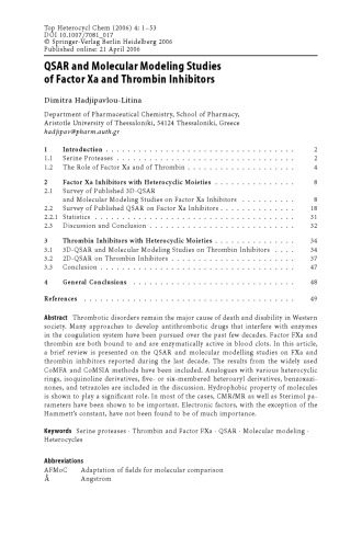 QSAR and Molecular Modeling Studies in Heterocyclic Drugs II