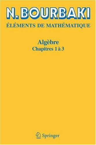 Algèbre: Chapitres 1 à 3