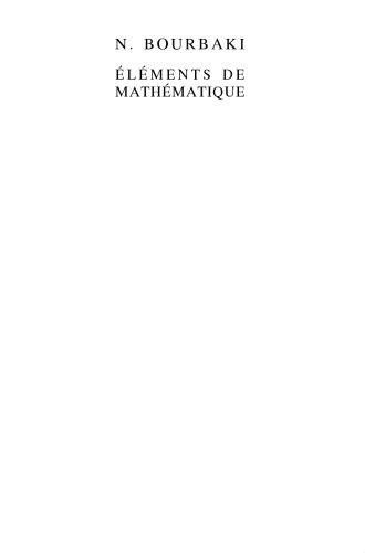 Groupes et algèbres de Lie: Chapitre 1