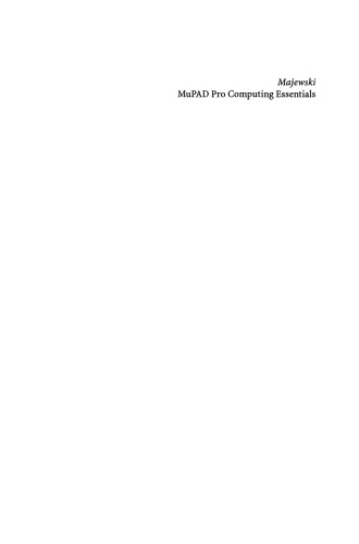 MuPAD Pro Computing Essentials
