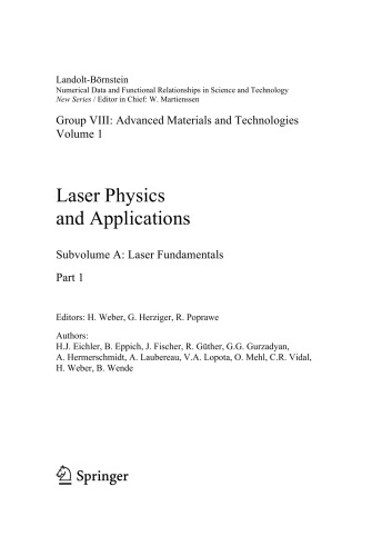 Laser Physics and Applications. Fundamentals