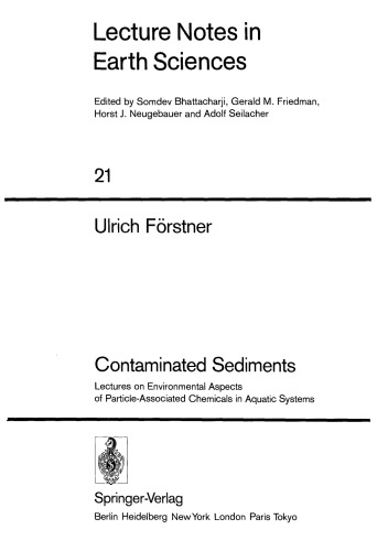 Contaminated Sediments: Lectures on Environmental Aspects of Particle-Associated Chemicals in Aquatic Systems