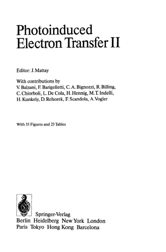 Photoinduced Electron Transfer II