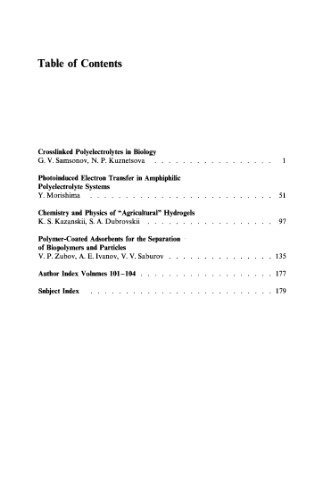 Polyelectrolytes Hydrogels Chromatographic Materials