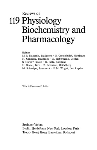 Reviews of Physiology, Biochemistry and Pharmacology, 119