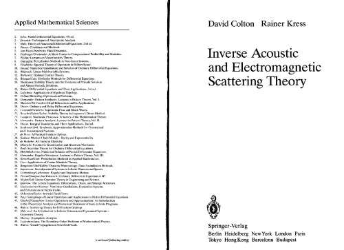 Inverse Acoustic and Electromagnetic Scattering Theory, First Edition (Applied Mathematical Sciences)