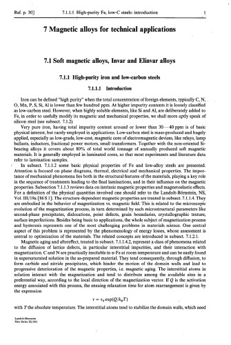 Magnetic Alloys for Technical Applications. Soft Magnetic Alloys, Invar and Elinvar Alloys