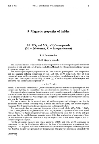 Halides I