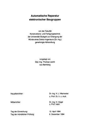 Automatische Reparatur elektronischer Baugruppen