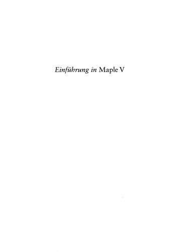 Einführung in Maple V
