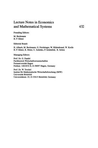 Multi-Objective Programming and Goal Programming: Theories and Applications