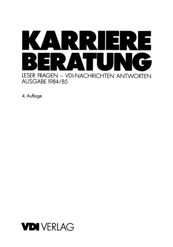 Karriereberatung: Leser Fragen — VDI-Nachrichten Antworten