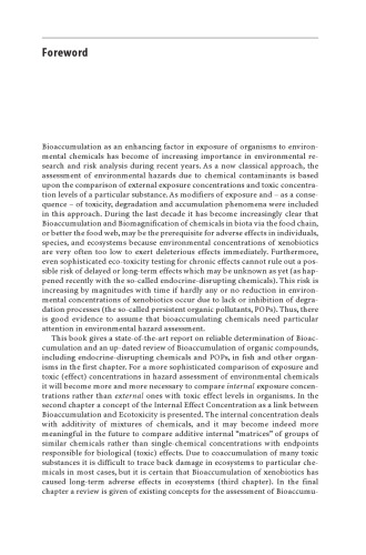 Bioaccumulation – New Aspects and Developments
