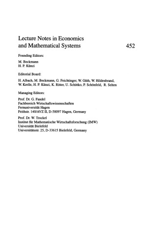 Recent Advances in Optimization: Proceedings of the 8th French-German Conference on Optimization Trier, July 21–26, 1996