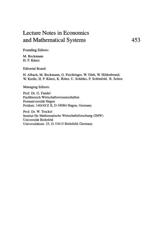 Constructing Scalar-Valued Objective Functions: Proceedings of the Third International Conference on Econometric Decision Models: Constructing Scalar-Valued Objective Functions University of Hagen Held in Katholische Akademie Schwerte September 5–8, 1995