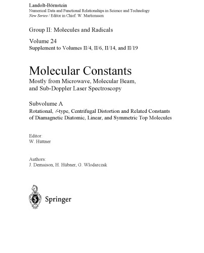 Rotational Constants of Diamagnetic Diatomic, Linear, Symmetric Top Molecules