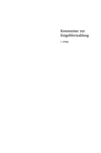 Kommentar zur Entgeltfortzahlung