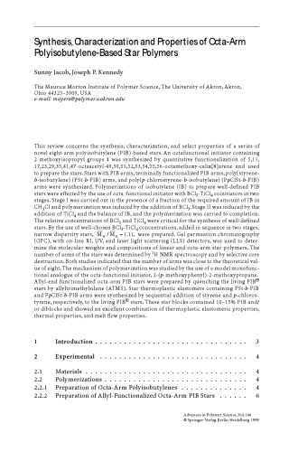 Polymer Synthesis/Polymer-Polymer Complexation