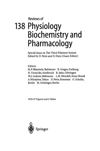 Reviews of Physiology, Biochemistry and Pharmacology